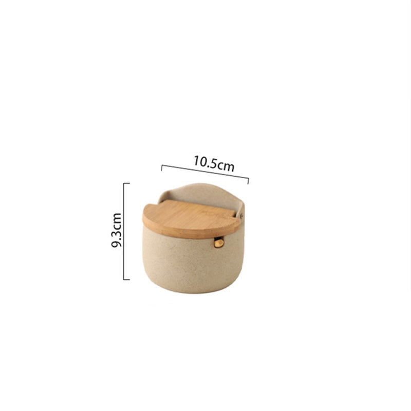 Frasco Japonés de Cerámica con Tapa de Bambú y Madera | Conservación Elegante para Especias y Condimentos · Diseño Artesanal Minimalista · 1pc / Set x2 / Set x3