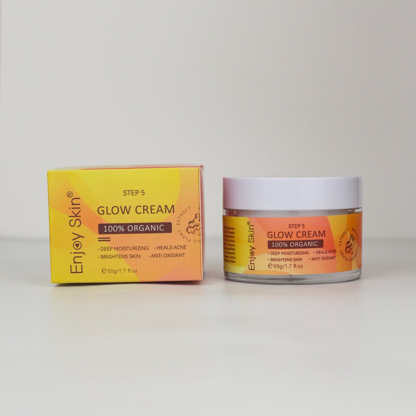 Set Facial Orgánico 5 Piezas | Sérum Antiacné + Crema Vegana + Cuidado con Cúrcuma · Rutina Iluminadora Natural · Libre de Crueldad · Unisex · 30ml–50ml