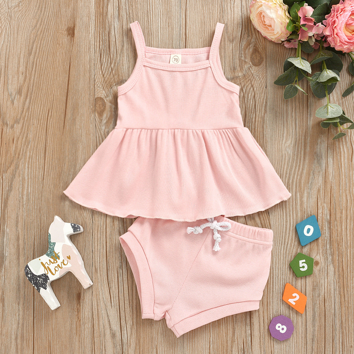Set Orgánico Verano Bebé | Camiseta sin Mangas + Short Transpirable · Algodón Suave · 1–3 Años · Unisex · Diseño Cómodo y Natural