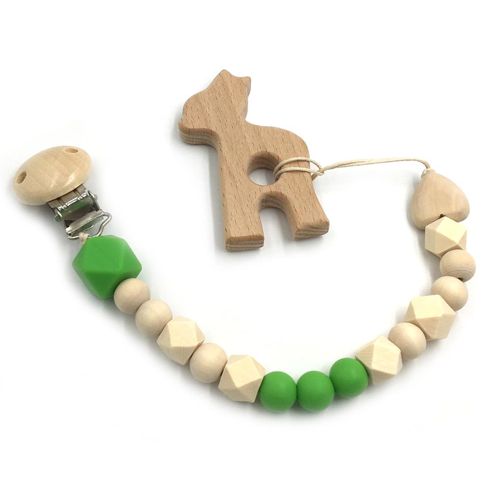 Set de 2 Mordederas Bebé Geabyte | Madera Orgánica Animal + Cuentas de Silicona Sensorial | Juguete Estimulante Ligero 3+ Meses | Regalo DIY Natural
