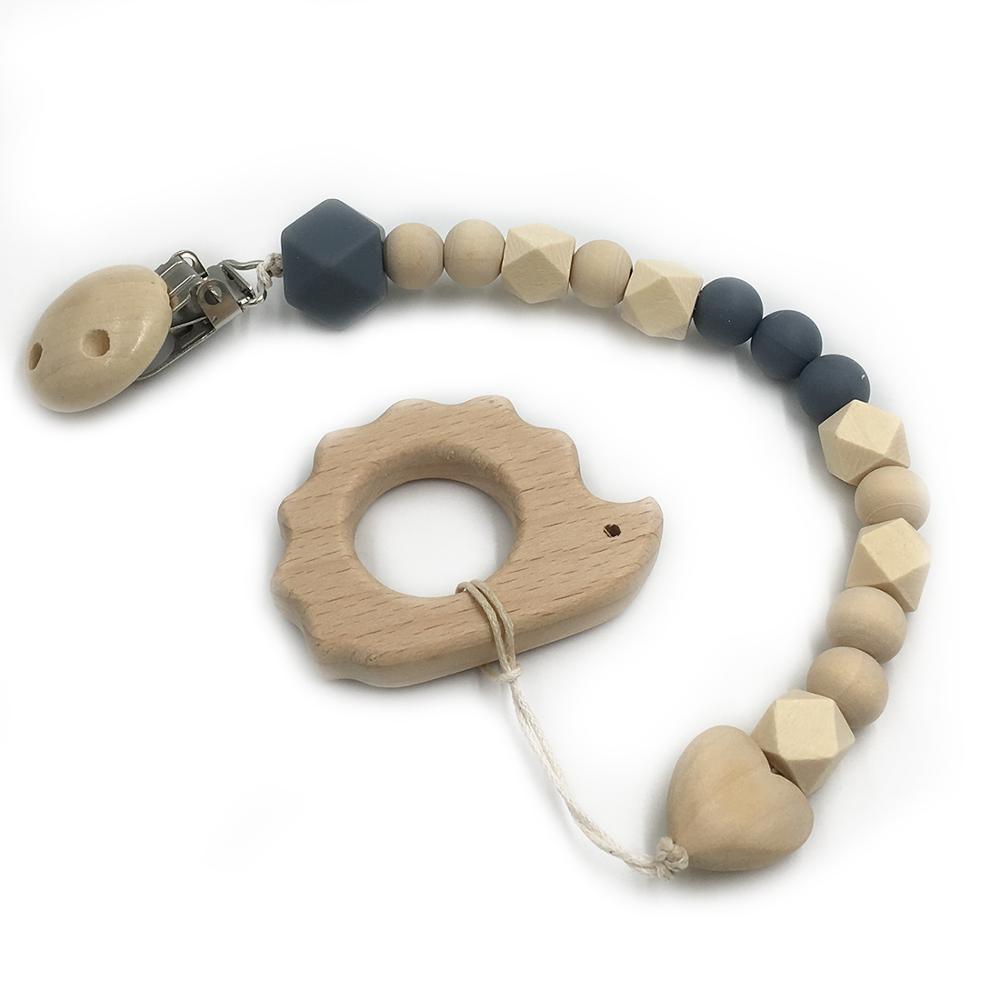 Set de 2 Mordederas Bebé Geabyte | Madera Orgánica Animal + Cuentas de Silicona Sensorial | Juguete Estimulante Ligero 3+ Meses | Regalo DIY Natural
