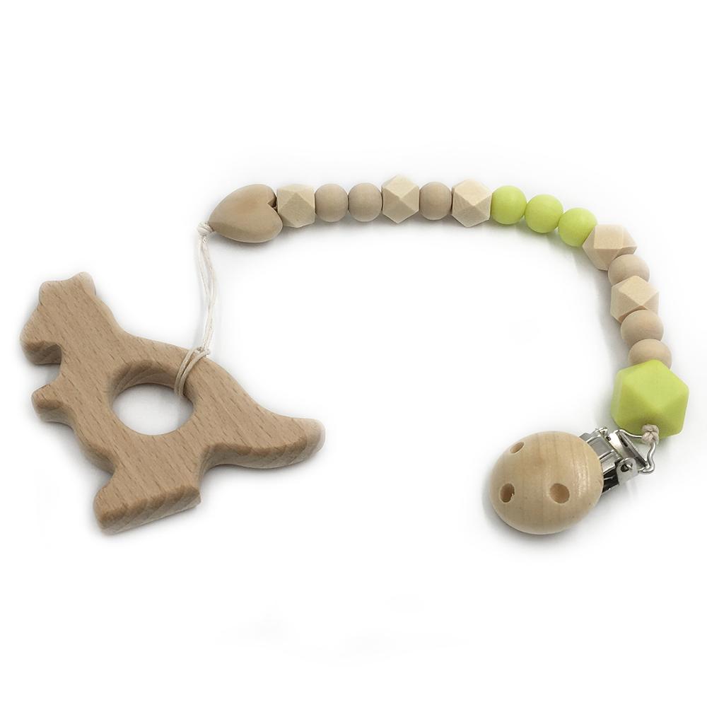 Set de 2 Mordederas Bebé Geabyte | Madera Orgánica Animal + Cuentas de Silicona Sensorial | Juguete Estimulante Ligero 3+ Meses | Regalo DIY Natural