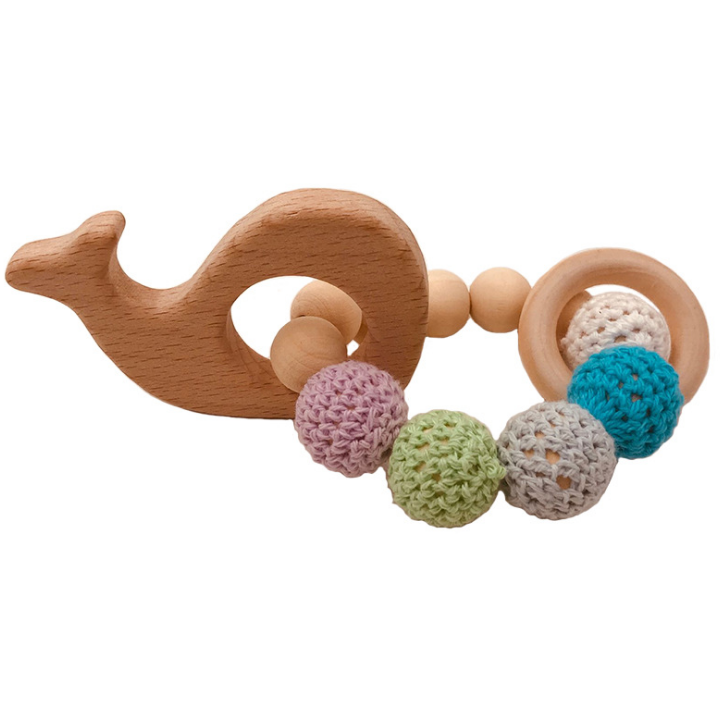 Set Sensorial Orgánico Bebé | Mordedera Animal + Pulsera de Madera + Aro Crochet · Estimulación Temprana · Diseño Natural · 0–24 Meses