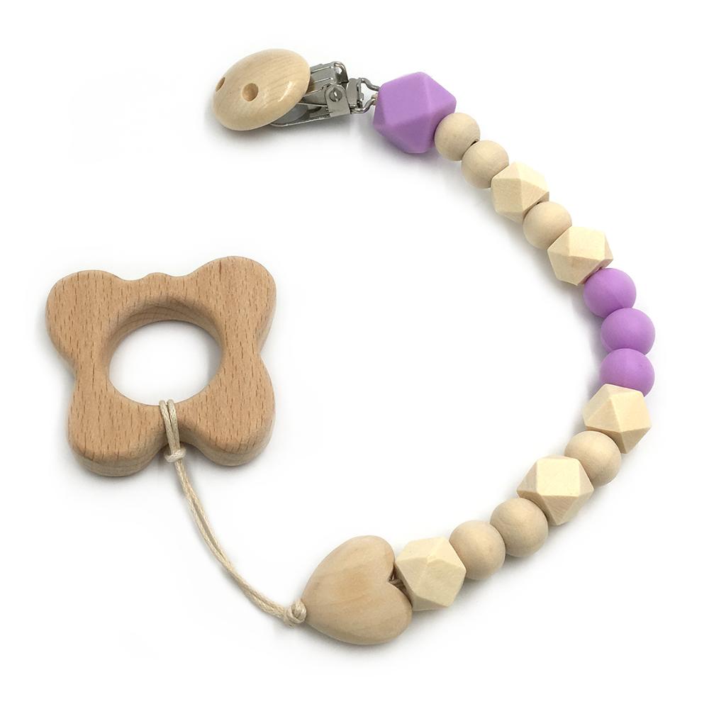 Set de 2 Mordederas Bebé Geabyte | Madera Orgánica Animal + Cuentas de Silicona Sensorial | Juguete Estimulante Ligero 3+ Meses | Regalo DIY Natural