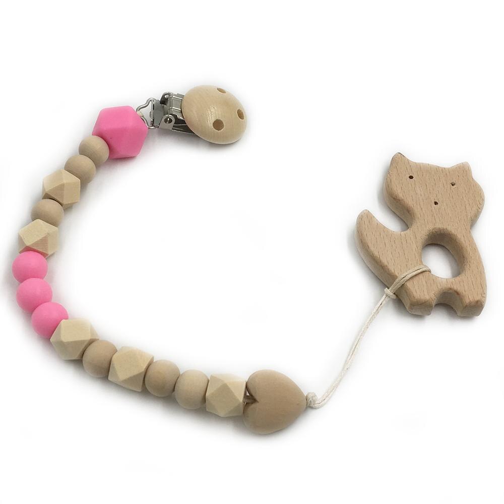 Set de 2 Mordederas Bebé Geabyte | Madera Orgánica Animal + Cuentas de Silicona Sensorial | Juguete Estimulante Ligero 3+ Meses | Regalo DIY Natural