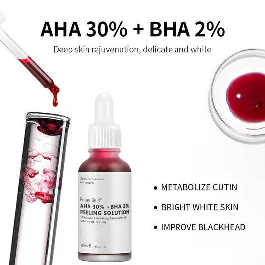 Sérum Facial Peeling AHA 30% BHA 2% | Exfoliación Profunda · Renovación Celular · Textura Uniforme con Ingredientes Orgánicos · 30ml