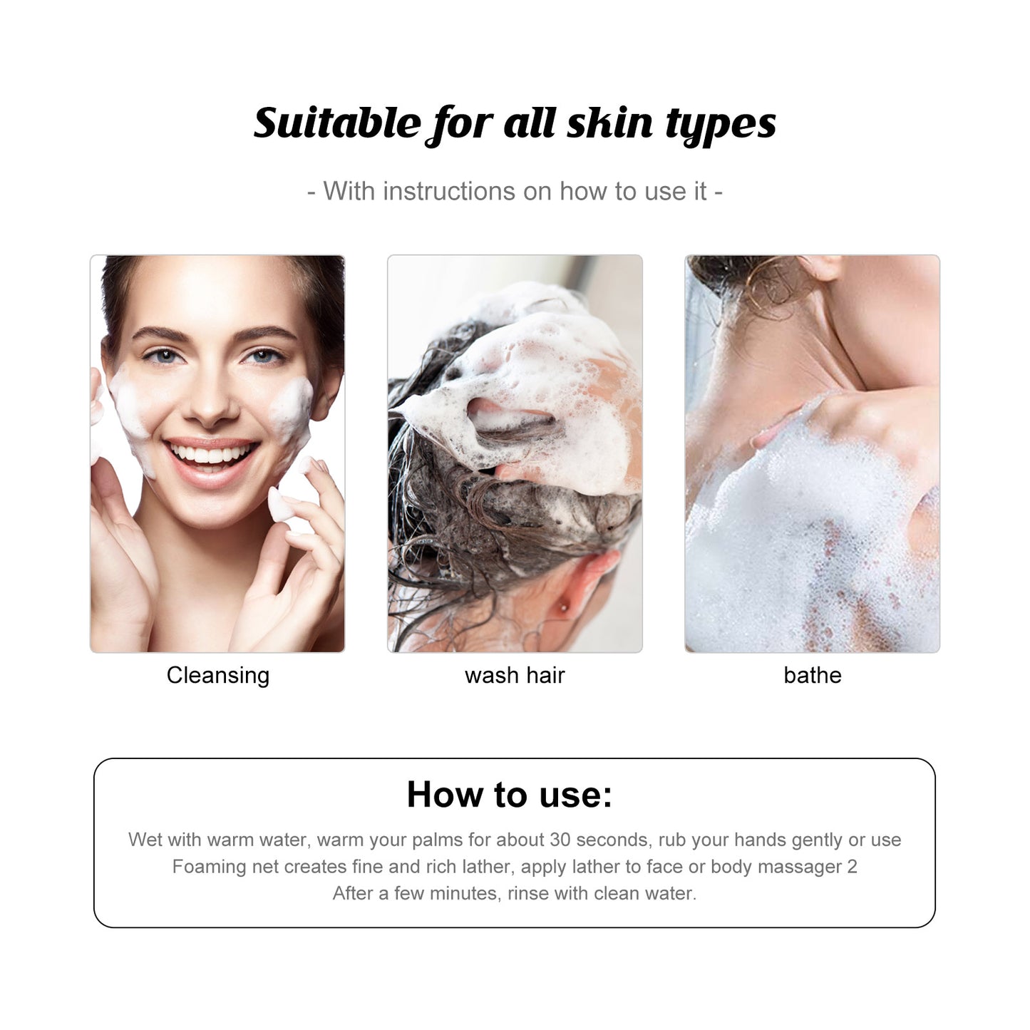 Jabón Facial y Corporal Antiacné | Limpieza Suave · Cuidado Natural de Espalda · Extracto de Aguacate y Macadamia · 120g