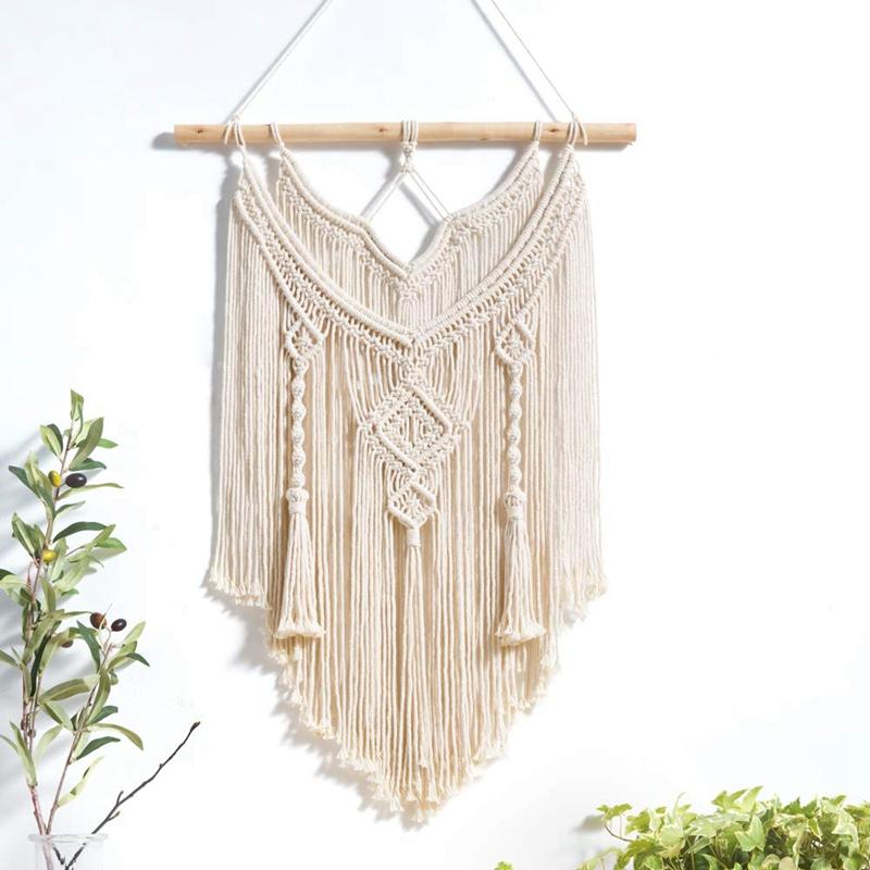Tapiz de Macramé Natural | Arte Textil Artesanal · Decoración Boho Eco-Chic · Hecho a Mano para Pared · Estilo Nórdico Minimalista · 60x80cm