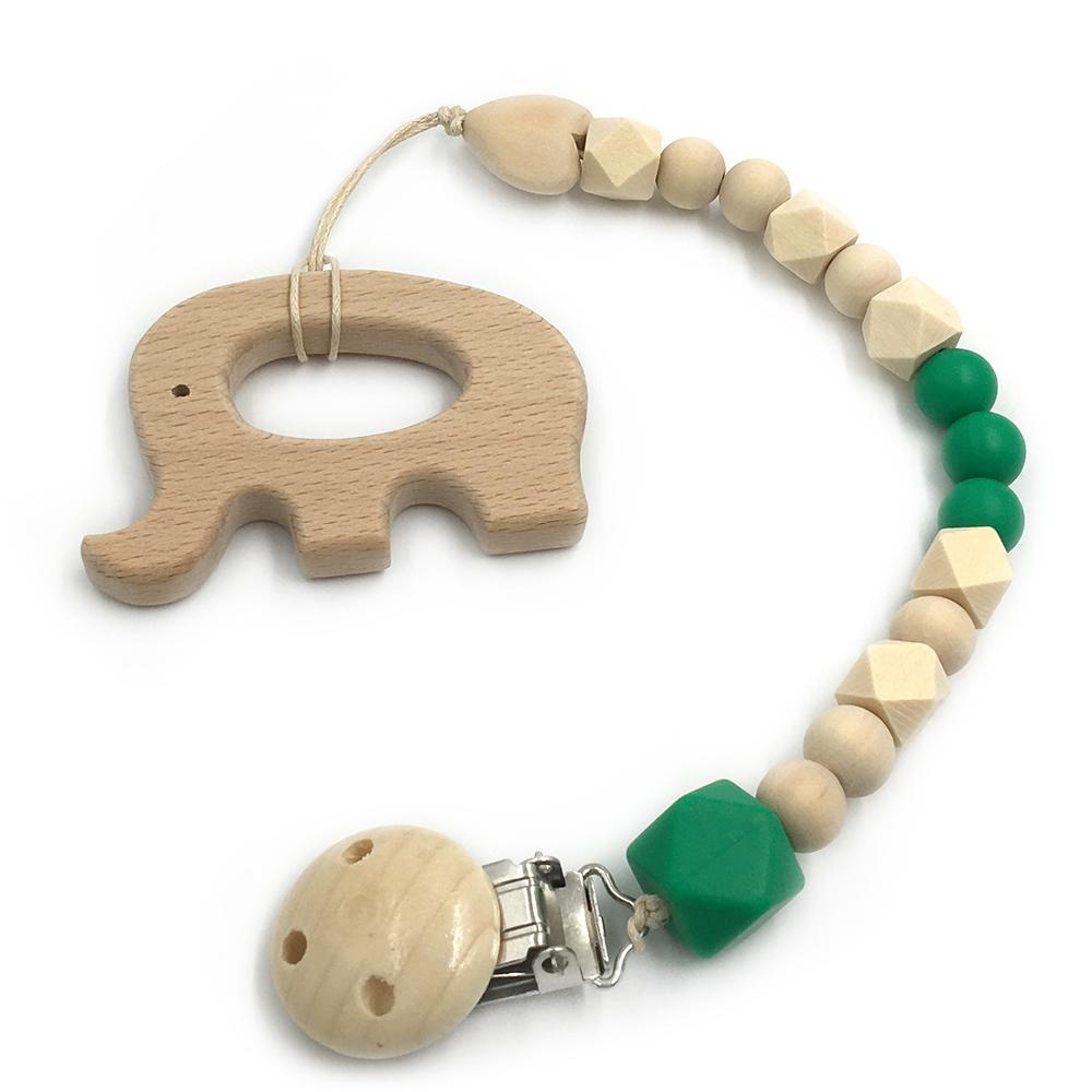 Set de 2 Mordederas Bebé Geabyte | Madera Orgánica Animal + Cuentas de Silicona Sensorial | Juguete Estimulante Ligero 3+ Meses | Regalo DIY Natural