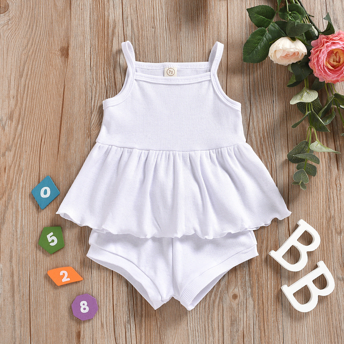 Set Orgánico Verano Bebé | Camiseta sin Mangas + Short Transpirable · Algodón Suave · 1–3 Años · Unisex · Diseño Cómodo y Natural